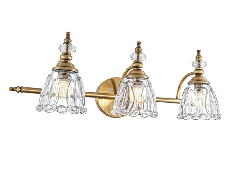 Vintage Bloom Brass Finish Vanity Light