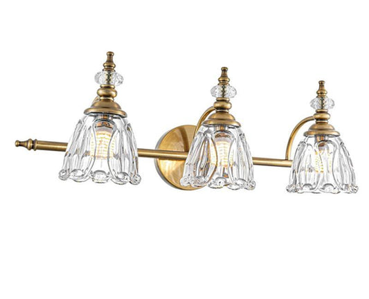 Vintage Bloom Brass Finish Vanity Light