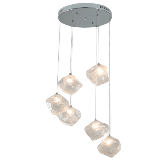 Glass & Stone Creative Chandelier - Ice Crystal Art Lamp