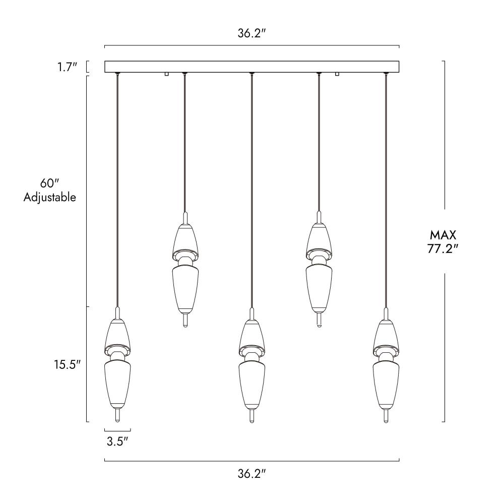 Vintage Bronze Linear LED Island Light