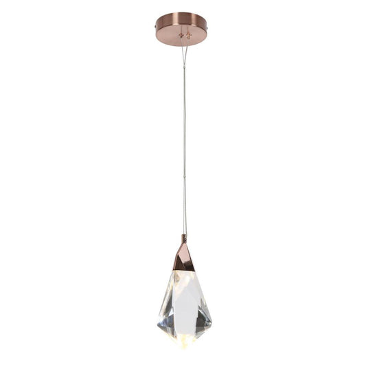 Lustrous Rose Gold Crystal Pendant Light