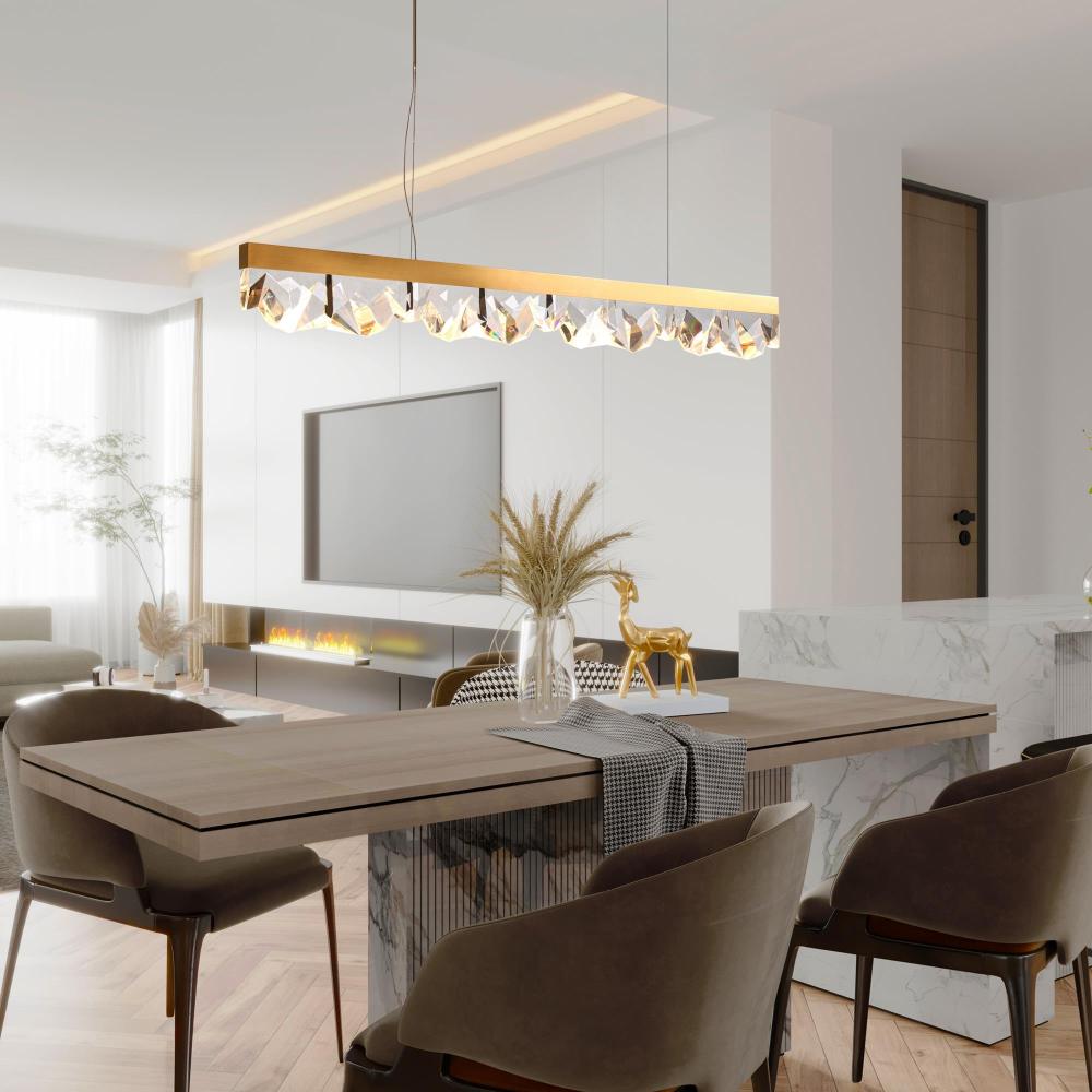 Grandeur Bronze Crystal Linear Chandelier