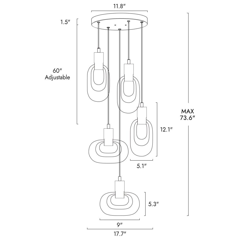 Aurora Handcrafted Glass Chandelier