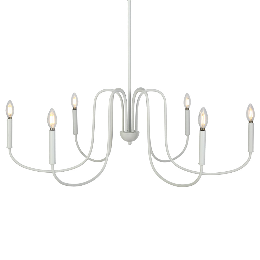 Modern White 6-Light Chandelier