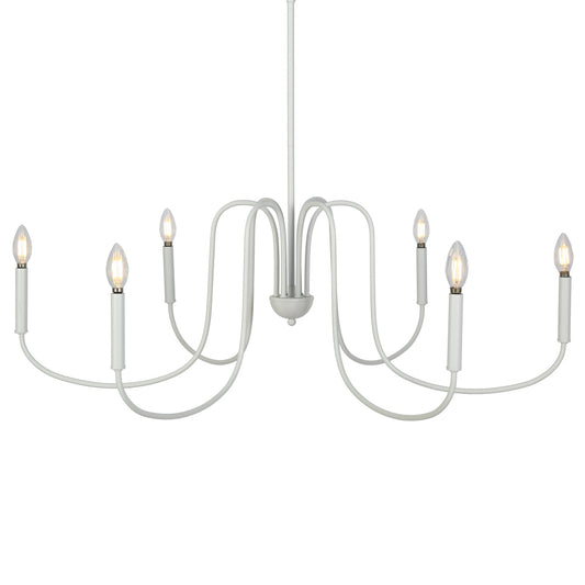 Modern White 6-Light Chandelier